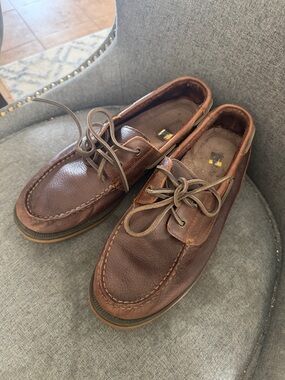 Men's Brown Leather Lace-Up Boat Shoes